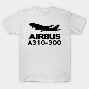 Airbus A310-300 Silhouette Print (Black) T-Shirt